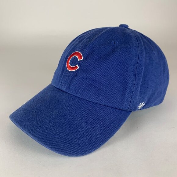 Chicago Cubs MLB Blue 47 Brand Clean Up Small Logo Relaxed Fit Strapback Hat - Picture 1 of 5